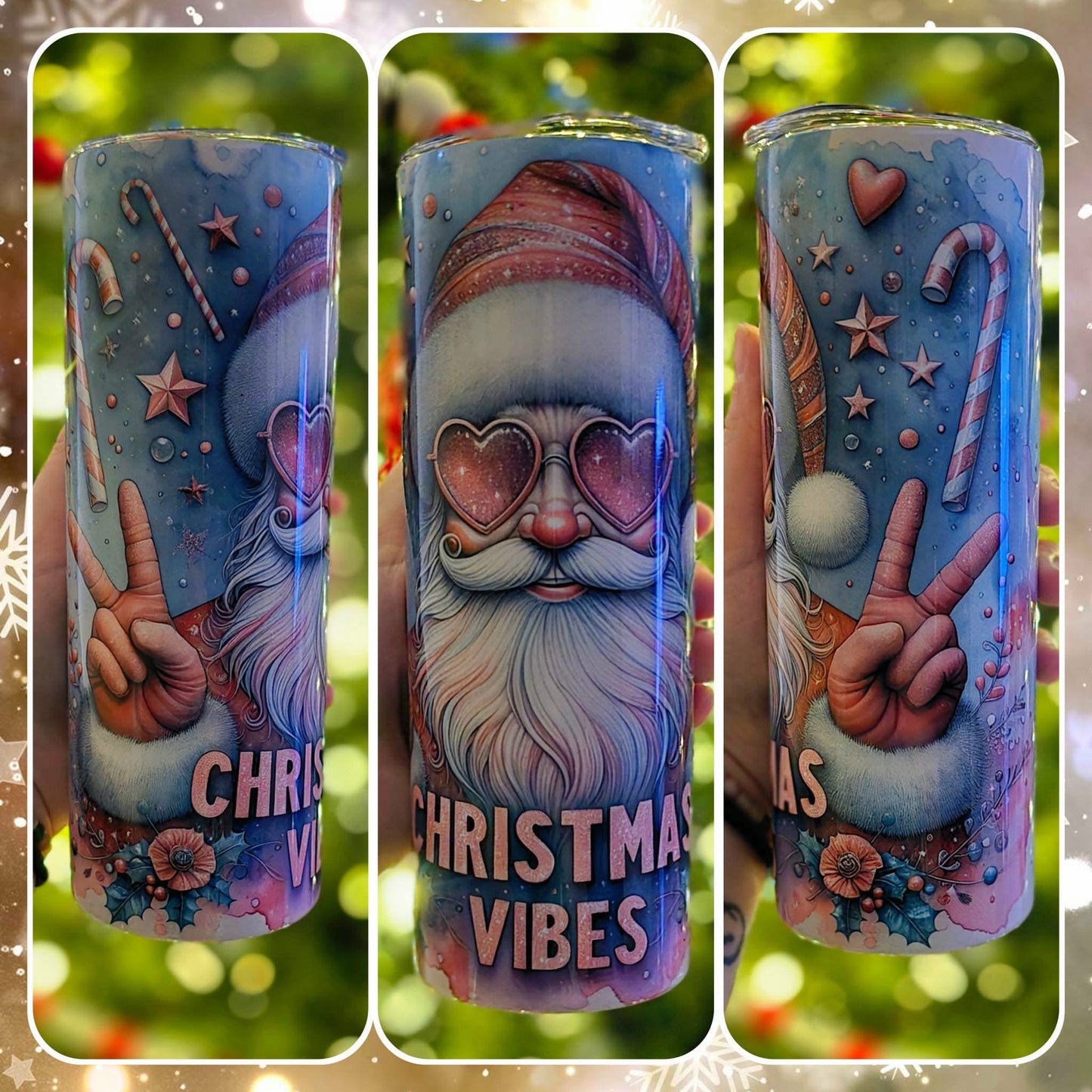 20oz “Christmas Vibes” tumbler